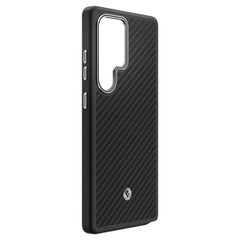 Etui silikonowe Spigen Enzo Aramid z ringiem MagFit do Samsung Galaxy S25 Ultra - czarne