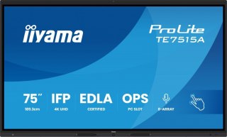 Monitor 75 cali TE7515A-B1AG IPS 4K 40pkt 550cd DeepContrast-IR   HDMI x2 DP USB-C  2 x 20W  OPS Slot x1  5xUSB  2xRJ45 8-Arr