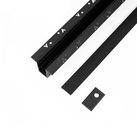 Szyna Podtynkowa Szynosystem SMART 48V V-TAC 200cm Aluminiowa Czarna (w komplecie maskownica i zaślepki)