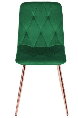 Krzesło tapicerowane BORGO VELVET GREEN ROSE GOLD