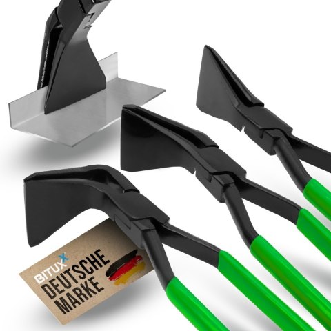 Kleszcze dekarskie Blacharskie szczypce/cęgi do gięcia blachy 3szt. Zielone Bituxx