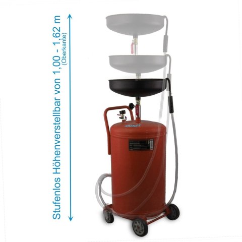 Przenośna mobilna Zlewarka do oleju Warsztatowa Regulowana ze zbiornikiem 80L