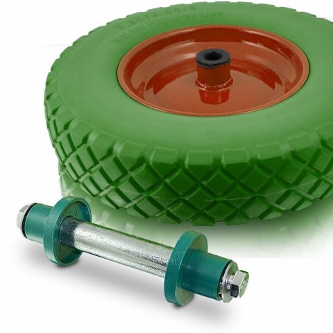 Zielone Koło do taczki wózka Bezdętkowe 4,8 trwaly materiał dwie sztuki zestaw