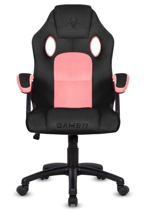 Fotel obrotowy do biurka CARRERA M ALCANTARA BLACK + PINK