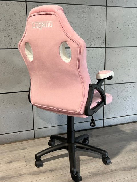 Fotel obrotowy do biurka CARRERA M ALCANTARA PINK FROST