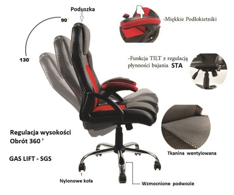 Fotel obrotowy do biurka CARRERA M ALCANTARA PINK FROST