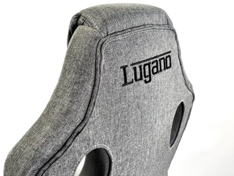 Fotel obrotowy do biurka CARRERA M STONE GREY + PINK FABRIC