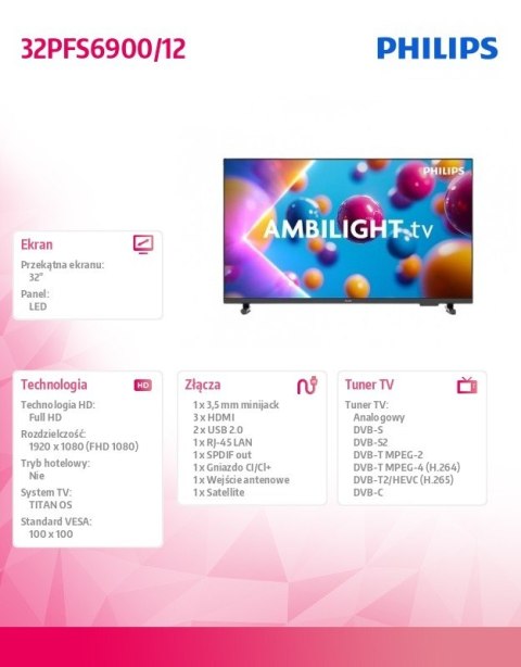 Telewizor LED 32 cale 32PFS6900/12