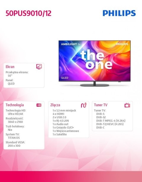 Telewizor LED 50 cali 50PUS9010 12