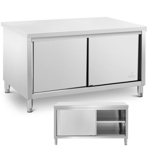 Stół blat roboczy centralny z szafką drzwi suwane STAL 160 x 80 cm
