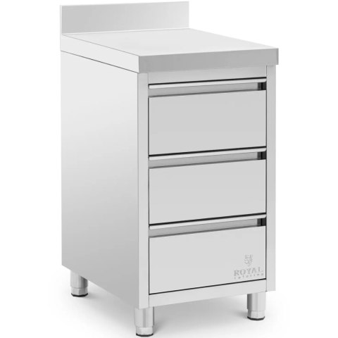 Szafka gastronomiczna przyścienna z rantem 3 szuflady STAL 50 x 60 cm