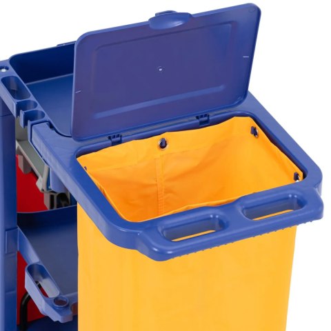 Wózek do mycia podłóg 2 wiadra wyżymaczka worek na pranie 3 półki 18 l