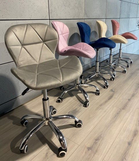 Krzesło obrotowe VASTO OFFICE VELVET GREY GOLD