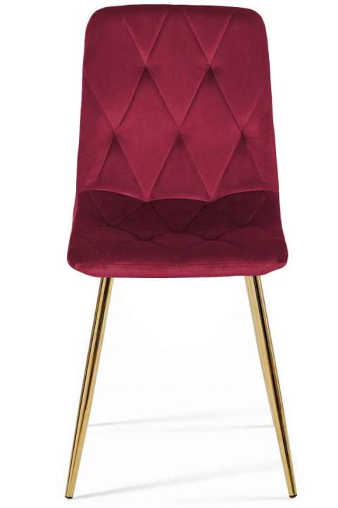 Krzesło tapicerowane BORGO VELVET BURGUNDY GOLD
