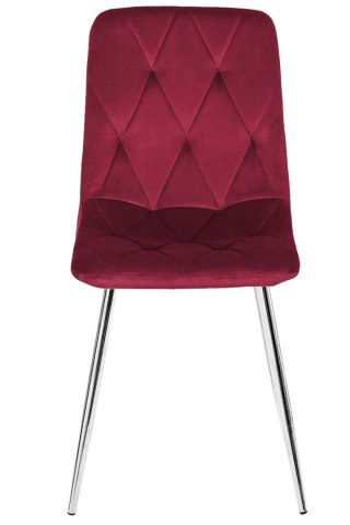 Krzesło tapicerowane BORGO VELVET BURGUNDY SILVER