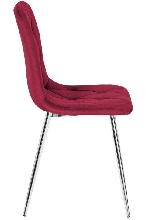 Krzesło tapicerowane BORGO VELVET BURGUNDY SILVER
