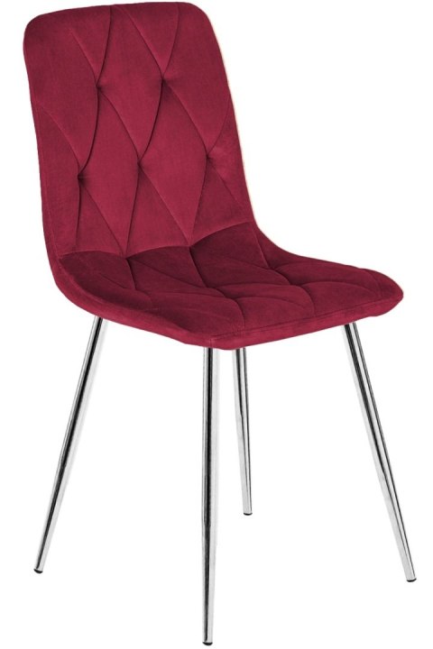 Krzesło tapicerowane BORGO VELVET BURGUNDY SILVER
