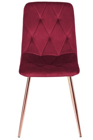 Krzesło tapicerowane BORGO VELVET BURGUNDY ROSE GOLD