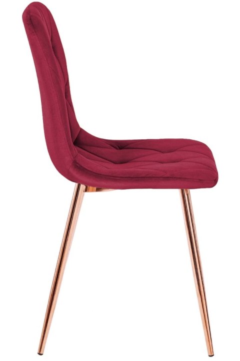 Krzesło tapicerowane BORGO VELVET BURGUNDY ROSE GOLD