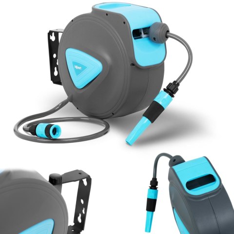 Wąż ogrodowy z automatycznym bębnem ściennym 10 m + 1 m 5/6''