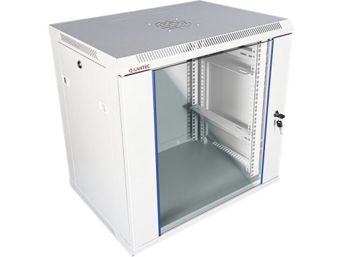 Szafa wisząca 19" 12U 600x450, drzwi szklane jednoskrzydłowe, tył osłona pełna demontowalna, osłony boczne pełne demontowalne za