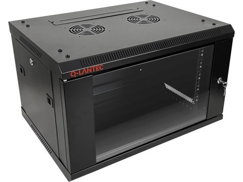 Szafa wisząca 19" 6U 600x450, drzwi szklane jednoskrzydłowe, tył osłona pełna demontowalna, osłony boczne pełne demontowalne zam