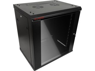 Szafa wisząca 19" 9U 600x450, drzwi szklane jednoskrzydłowe, tył osłona pełna demontowalna, osłony boczne pełne demontowalne zam