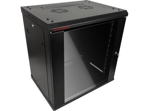 Szafa wisząca 19" 9U 600x450, drzwi szklane jednoskrzydłowe, tył osłona pełna demontowalna, osłony boczne pełne demontowalne zam