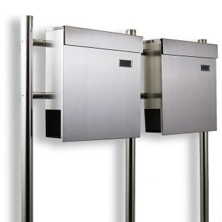 SKRZYNKA POCZTOWA NA LISTY PODWÓJNA NA STOJAKU Z GAZETNIKIEM