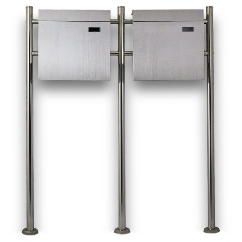 SKRZYNKA POCZTOWA NA LISTY PODWÓJNA NA STOJAKU Z GAZETNIKIEM