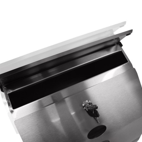 SKRZYNKA POCZTOWA PÓŁOKRĄGŁA ZE STALI NIERDZEWNEJ INOX Z GAZETNIKIEM