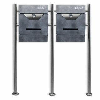 WOLNOSTOJĄCA SKRZYNKA NA LISTY PODWÓJNA NA STOJAKU Z GAZETNIKIEM