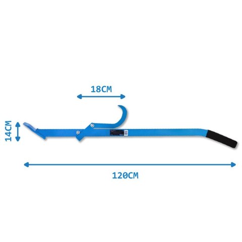 Chwytak ręczny BITUXX do drewna hak do obracania pni uniwersalny niebieski 120cm