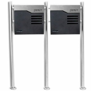 Nowoczesna Skrzynka na listy Pocztowa wolnostojąca z gazetnikiem