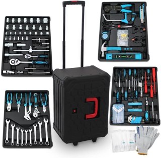 Walizka narzędziowa na kółkach zestaw narzędzi Bituxx 1200 elementów mobilna walizka