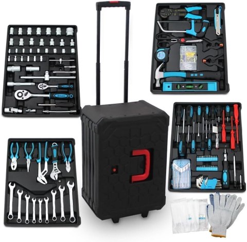 Walizka narzędziowa na kółkach zestaw narzędzi Bituxx 1200 elementów mobilna walizka