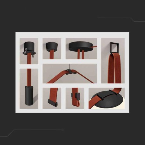 Mocowanie Wieszak 41x38mm Szynosystem Taśmowy 48V V-TAC Czarne 3 Lata Gwarancji