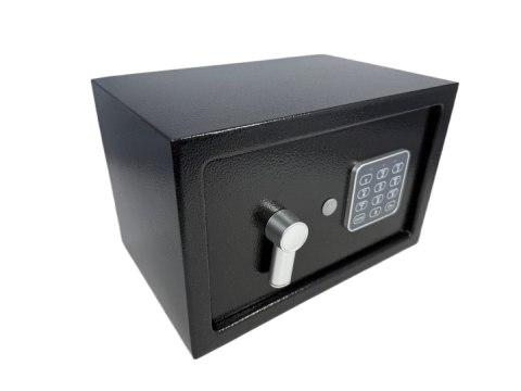 Czarny sejf burowy domowy podwójny system zamykania stalowy nowoczesny wygląd