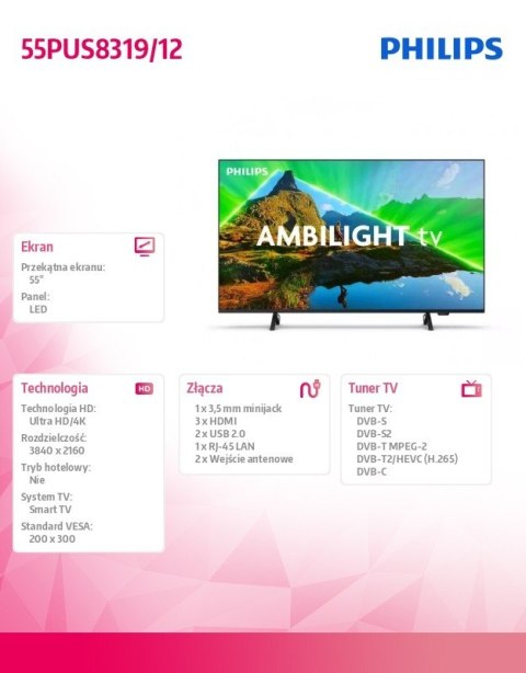Telewizor 55 cali LED 55PUS8319/12
