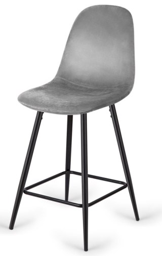 Krzesło barowe AVA GREY VELVET hoker BAR