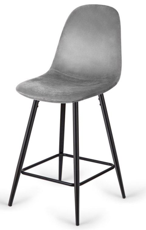Krzesło barowe AVA GREY VELVET hoker BAR