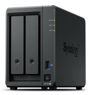 NAS Synology DS725+, Tower, 2x 2.5"/3.5" SATA + 2x M.2 2280 NVMe SSD; AMD Ryzen R1600; 4GB DDR4 (max.32GB), 1x 1GbE RJ-45, 1x 2.