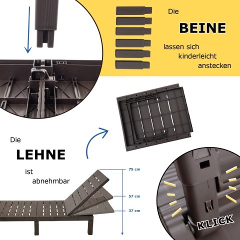 Leżak plażowy składany w walizkę ogrodowy turystyczny na Ogród składany