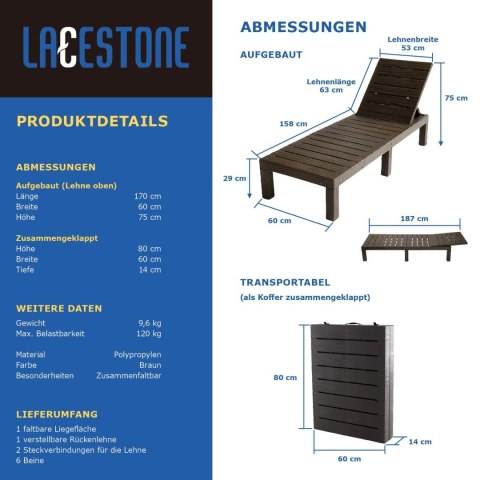 Leżak plażowy składany w walizkę ogrodowy turystyczny na Ogród składany