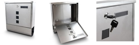 NAŚCIENNA SKRZYNKA POCZTOWA NA LISTY ZE STALI INOX Z GAZETNIKIEM