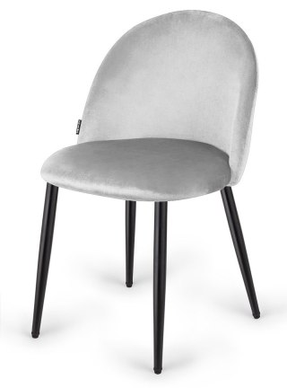 Krzesło tapicerowane GLORIA LIGHT GREY VELVET OUTLET