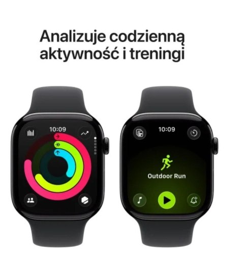 Watch Series 11 GPS koperta 42 mm z aluminium w kolorze gwiezdnej szarości, pasek sportowy w kolorze czarnym - rozmiar M/L