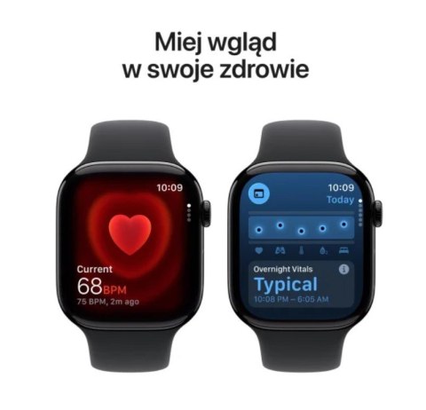 Watch Series 11 GPS koperta 42 mm z aluminium w kolorze onyksu, pasek sportowy w kolorze czarnym - rozmiar S/M