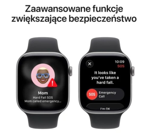 Watch Series 11 GPS+Cellular koperta 46 mm z aluminium w kolorze gwiezdnej szarości, pasek sportowy w kolorze czarnym - rozmiar 