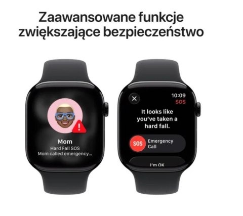 Watch Series 11 GPS + Cellular koperta 46 mm z aluminium w kolorze onyksu, pasek sportowy w kolorze czarnym - rozmiar M/L